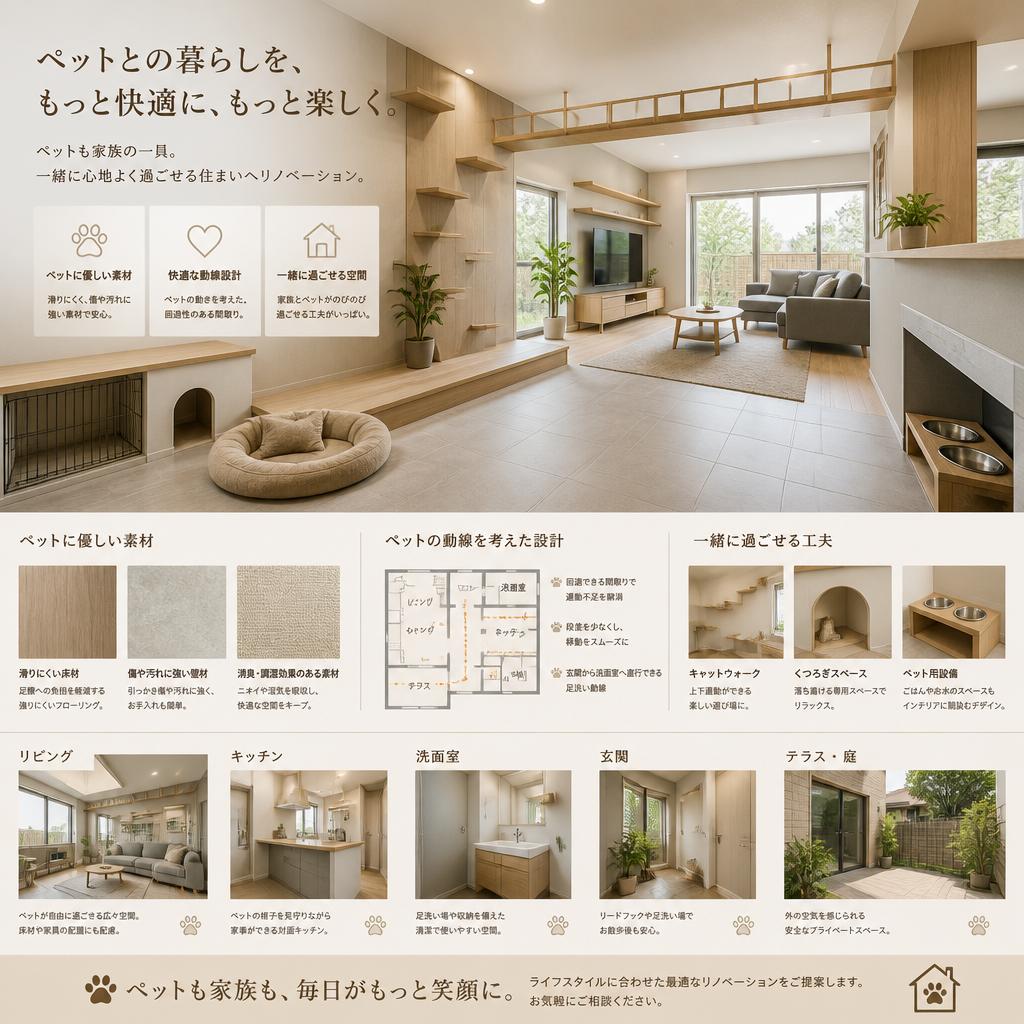 ペットと共生する空間づくり